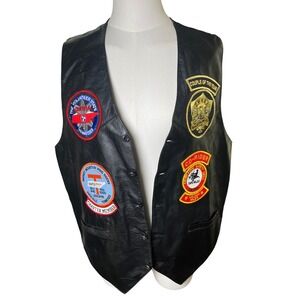 Leather Motorcycle Vest GWRRA Tennessee Chapter Phase 2 Biker Patch